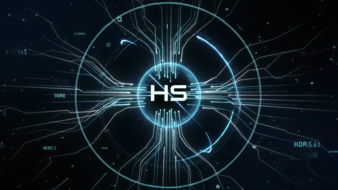 Núcleo de Horizon SIEM: un círculo con las letras HS al que convergen líneas de datos